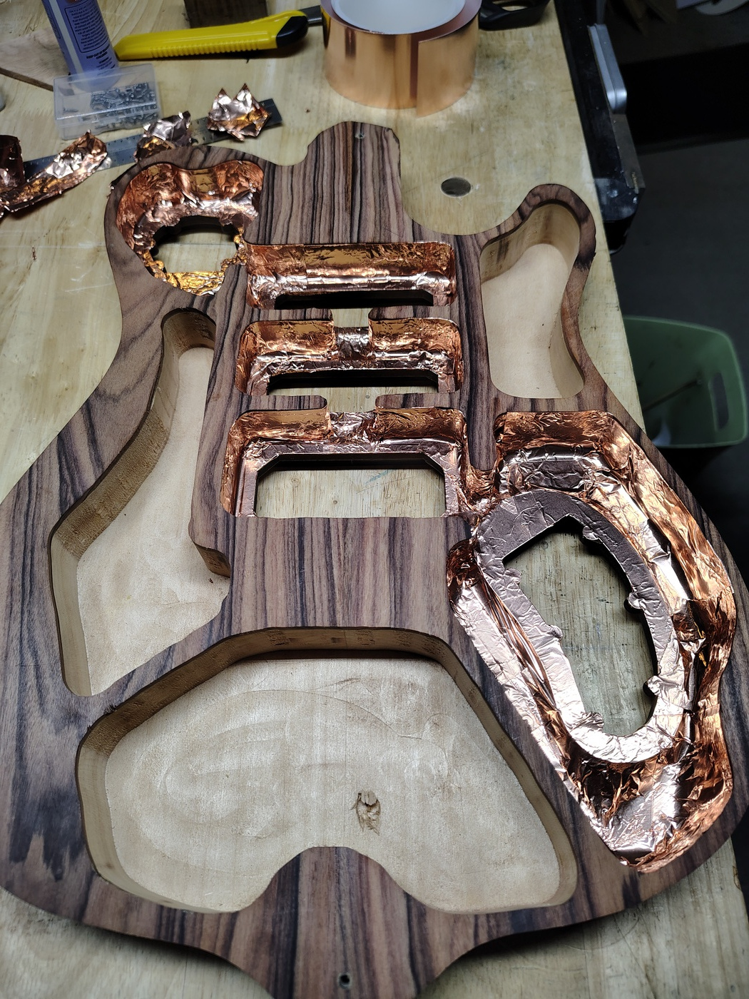 Interior of the body with
copper shielding