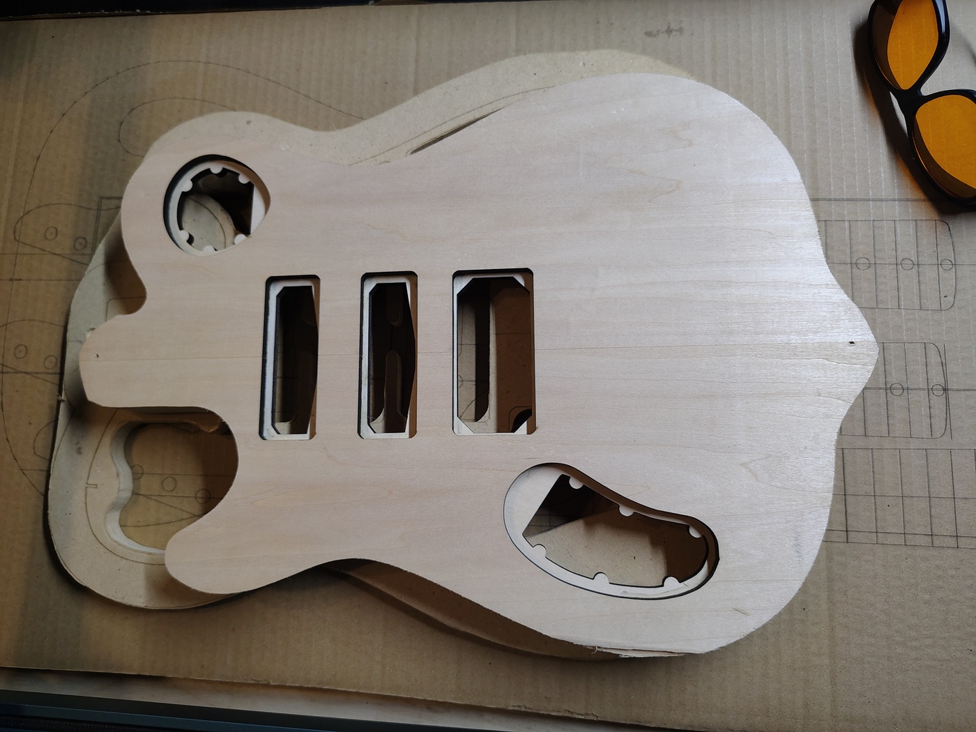 Cover plate mounting rings
glued in to cavities