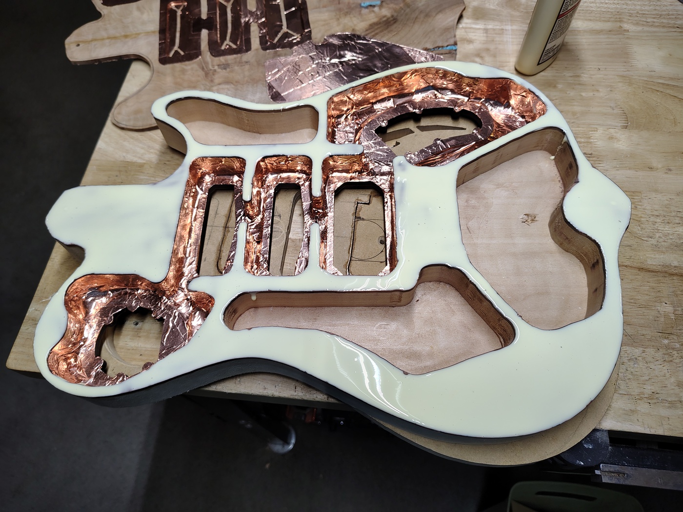 Body with glue ready for drop
top