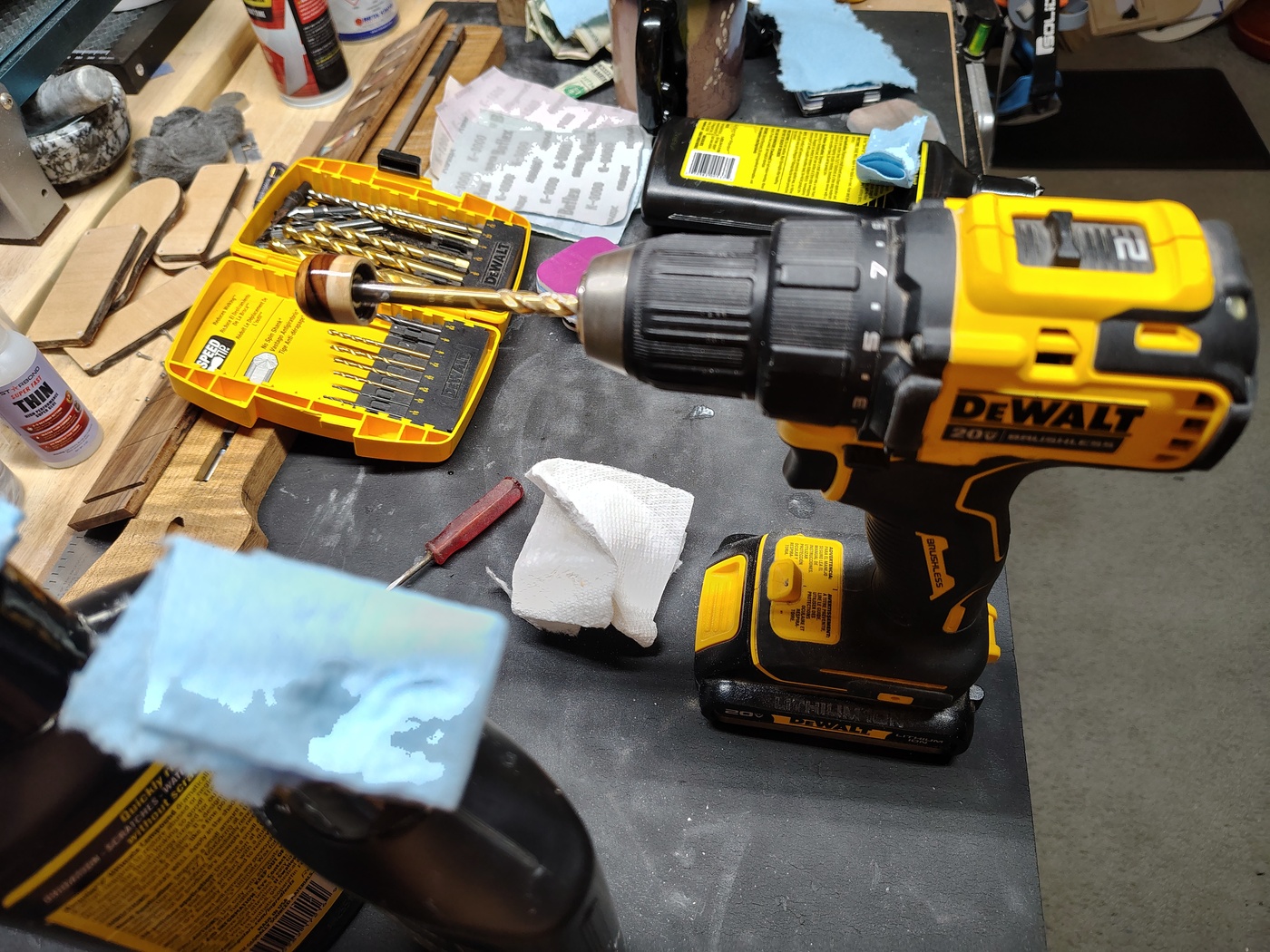 Knob in drill for finishing
and polishing