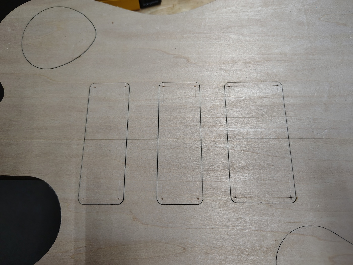 Marking the pickup cover
plates for machine screws