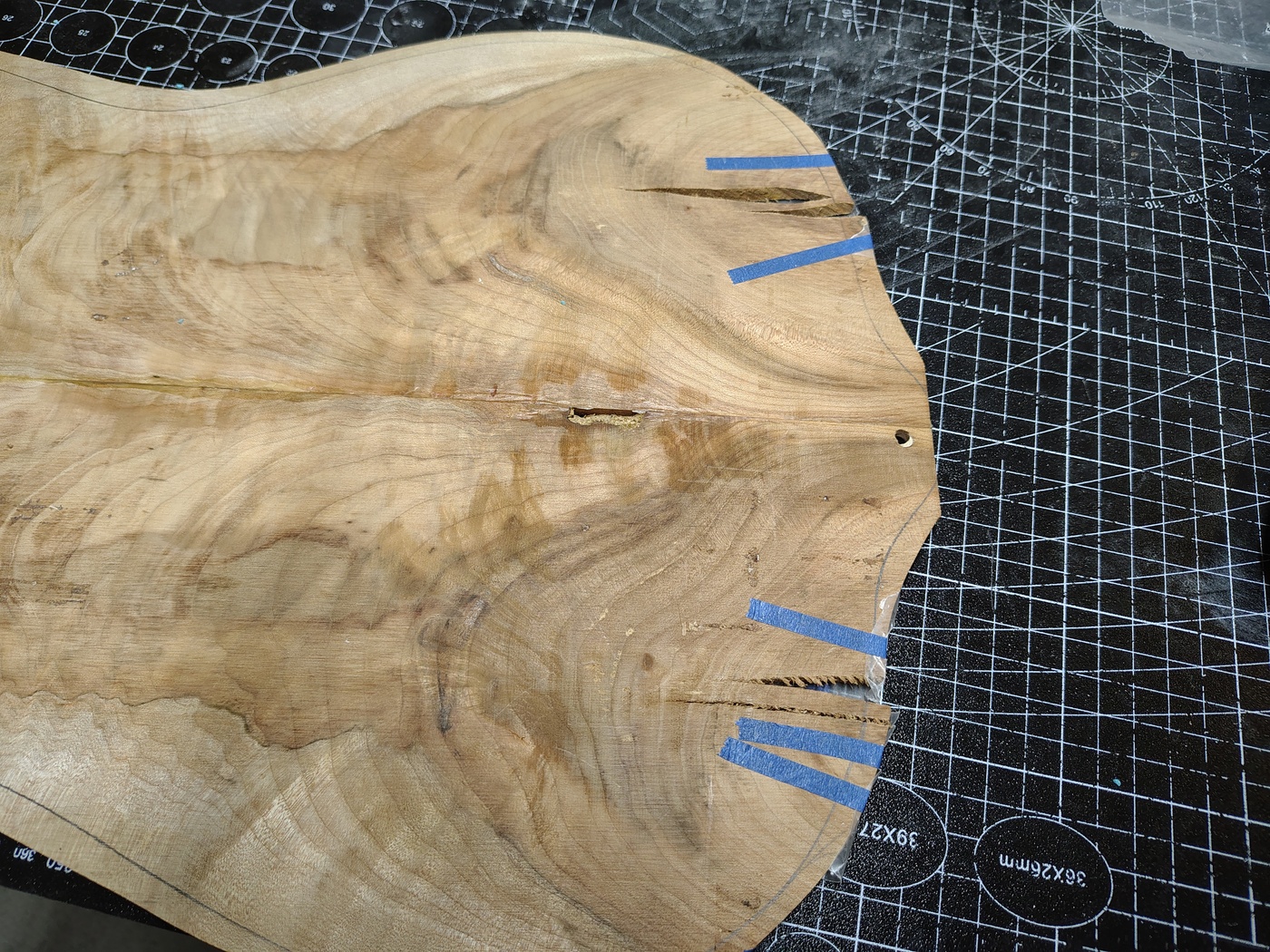 Bottom view for turquoise
inlay with wrapped wax paper
