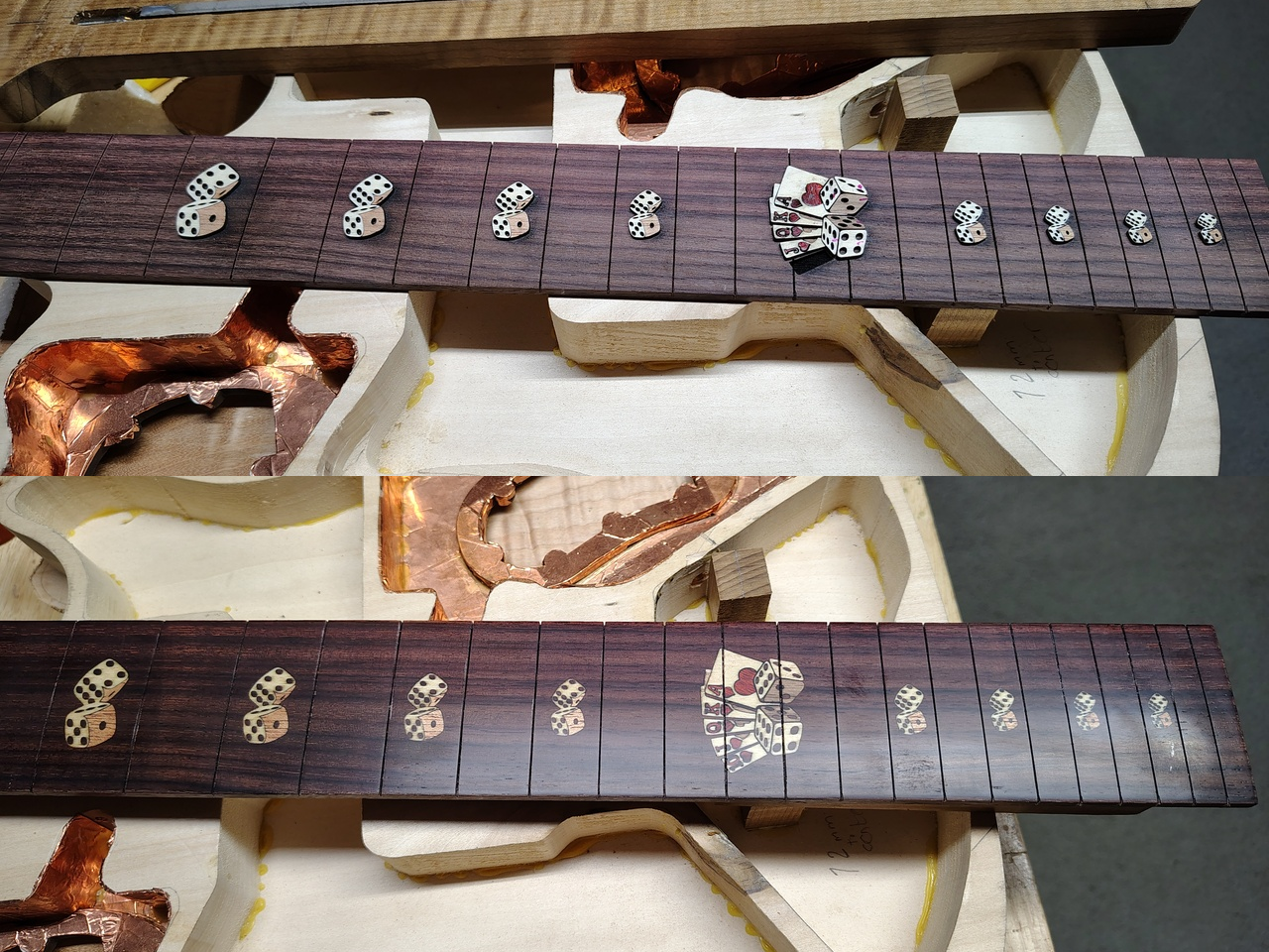 Laser cut casino inlays